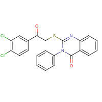 6525-97-9 2-[2-(3,4-dichlorophenyl)-2-oxoethyl]sulfanyl-3-phenylquinazolin-4-one chemical structure