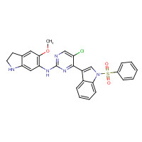 1453199-09-1 N-[4-[1-(benzenesulfonyl)indol-3-yl]-5-chloropyrimidin-2-yl]-5-methoxy-2,3-dihydro-1H-indol-6-amine chemical structure