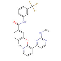 870223-96-4 4-methyl-3-[3-[2-(methylamino)pyrimidin-4-yl]pyridin-2-yl]oxy-N-[3-(trifluoromethyl)phenyl]benzamide chemical structure