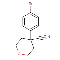 1000705-54-3 4-(4-bromophenyl)oxane-4-carbonitrile chemical structure