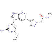 1203670-86-3 2-[4-[3-(2-amino-6-ethylpyrimidin-4-yl)-1H-pyrrolo[2,3-b]pyridin-5-yl]pyrazol-1-yl]-N-methylacetamide chemical structure