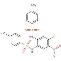 113269-03-7 N-[4-fluoro-2-[(4-methylphenyl)sulfonylamino]-5-nitrophenyl]-4-methylbenzenesulfonamide chemical structure