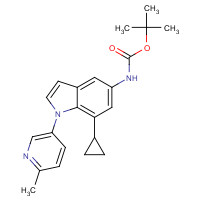 1610801-42-7 tert-butyl N-[7-cyclopropyl-1-(6-methylpyridin-3-yl)indol-5-yl]carbamate chemical structure