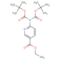1089330-72-2 ethyl 6-[bis[(2-methylpropan-2-yl)oxycarbonyl]amino]pyridine-3-carboxylate chemical structure