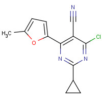 1190976-92-1 4-chloro-2-cyclopropyl-6-(5-methylfuran-2-yl)pyrimidine-5-carbonitrile chemical structure