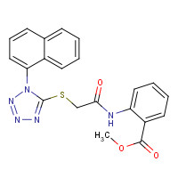 634168-75-5 methyl 2-[[2-(1-naphthalen-1-yltetrazol-5-yl)sulfanylacetyl]amino]benzoate chemical structure