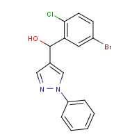 842136-72-5 (5-bromo-2-chlorophenyl)-(1-phenylpyrazol-4-yl)methanol chemical structure