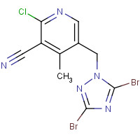 1428870-89-6 2-chloro-5-[(3,5-dibromo-1,2,4-triazol-1-yl)methyl]-4-methylpyridine-3-carbonitrile chemical structure