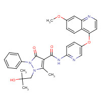 913376-83-7 1-(2-hydroxy-2-methylpropyl)-N-[5-(7-methoxyquinolin-4-yl)oxypyridin-2-yl]-5-methyl-3-oxo-2-phenylpyrazole-4-carboxamide chemical structure