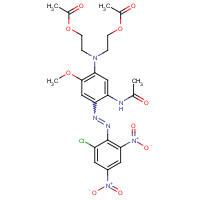 3618-73-3 2-[5-acetamido-N-(2-acetyloxyethyl)-4-[(2-chloro-4,6-dinitrophenyl)diazenyl]-2-methoxyanilino]ethyl acetate chemical structure