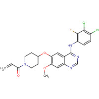 1092364-38-9 1-[4-[4-(3,4-dichloro-2-fluoroanilino)-7-methoxyquinazolin-6-yl]oxypiperidin-1-yl]prop-2-en-1-one chemical structure