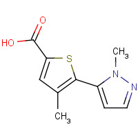 1047645-19-1 4-methyl-5-(2-methylpyrazol-3-yl)thiophene-2-carboxylic acid chemical structure