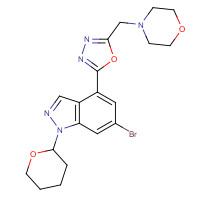 1245464-92-9 4-[[5-[6-bromo-1-(oxan-2-yl)indazol-4-yl]-1,3,4-oxadiazol-2-yl]methyl]morpholine chemical structure