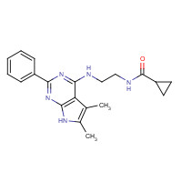 251946-27-7 N-[2-[(5,6-dimethyl-2-phenyl-7H-pyrrolo[2,3-d]pyrimidin-4-yl)amino]ethyl]cyclopropanecarboxamide chemical structure