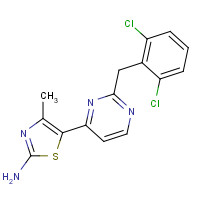 1163706-69-1 5-[2-[(2,6-dichlorophenyl)methyl]pyrimidin-4-yl]-4-methyl-1,3-thiazol-2-amine chemical structure