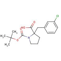 351002-87-4 2-[(3-chlorophenyl)methyl]-1-[(2-methylpropan-2-yl)oxycarbonyl]pyrrolidine-2-carboxylic acid chemical structure
