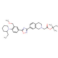 1229609-20-4 tert-butyl 2-[7-[5-[4-(2-ethylpiperidin-1-yl)-3-(methoxymethyl)phenyl]-1,2,4-oxadiazol-3-yl]-3,4-dihydro-1H-isoquinolin-2-yl]acetate chemical structure