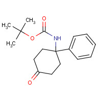374796-10-8 tert-butyl N-(4-oxo-1-phenylcyclohexyl)carbamate chemical structure