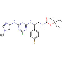 1200606-41-2 tert-butyl N-[2-[[4-chloro-6-[(1-methylimidazol-4-yl)amino]-1,3,5-triazin-2-yl]amino]-2-(4-fluorophenyl)ethyl]carbamate chemical structure
