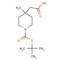 872850-31-2 2-[4-methyl-1-[(2-methylpropan-2-yl)oxycarbonyl]piperidin-4-yl]acetic acid chemical structure