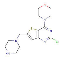 885699-78-5 4-[2-chloro-6-(piperazin-1-ylmethyl)thieno[3,2-d]pyrimidin-4-yl]morpholine chemical structure