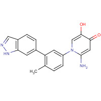 1333331-35-3 2-amino-5-hydroxy-1-[3-(1H-indazol-6-yl)-4-methylphenyl]pyridin-4-one chemical structure