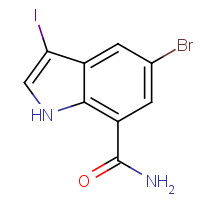 860626-08-0 5-bromo-3-iodo-1H-indole-7-carboxamide chemical structure