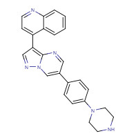 1062368-24-4 4-[6-(4-piperazin-1-ylphenyl)pyrazolo[1,5-a]pyrimidin-3-yl]quinoline chemical structure