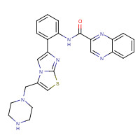 925434-55-5 N-[2-[3-(piperazin-1-ylmethyl)imidazo[2,1-b][1,3]thiazol-6-yl]phenyl]quinoxaline-2-carboxamide chemical structure
