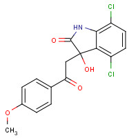 1037184-44-3 4,7-dichloro-3-hydroxy-3-[2-(4-methoxyphenyl)-2-oxoethyl]-1H-indol-2-one chemical structure