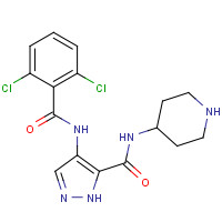 844442-38-2 4-[(2,6-dichlorobenzoyl)amino]-N-piperidin-4-yl-1H-pyrazole-5-carboxamide chemical structure