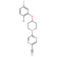 1042428-54-5 5-[4-(2-bromo-5-fluorophenoxy)piperidin-1-yl]pyrazine-2-carbonitrile chemical structure