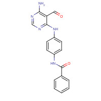 1203510-18-2 N-[4-[(6-amino-5-formylpyrimidin-4-yl)amino]phenyl]benzamide chemical structure