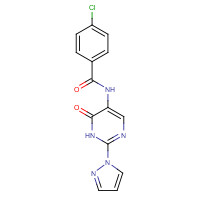 1343457-48-6 4-chloro-N-(6-oxo-2-pyrazol-1-yl-1H-pyrimidin-5-yl)benzamide chemical structure