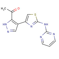 1235313-37-7 1-[4-[2-(pyrimidin-2-ylamino)-1,3-thiazol-4-yl]-1H-pyrazol-5-yl]ethanone chemical structure
