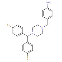 914349-63-6 4-[[4-[bis(4-fluorophenyl)methyl]piperazin-1-yl]methyl]aniline chemical structure