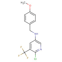 956104-44-2 6-chloro-N-[(4-methoxyphenyl)methyl]-5-(trifluoromethyl)pyridin-3-amine chemical structure