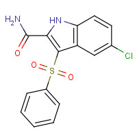 148472-83-7 3-(benzenesulfonyl)-5-chloro-1H-indole-2-carboxamide chemical structure