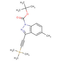 1383705-72-3 tert-butyl 5-methyl-3-(2-trimethylsilylethynyl)indazole-1-carboxylate chemical structure