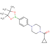 1415794-11-4 cyclopropyl-[4-[4-(4,4,5,5-tetramethyl-1,3,2-dioxaborolan-2-yl)phenyl]piperazin-1-yl]methanone chemical structure