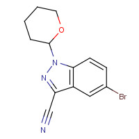 1326714-86-6 5-bromo-1-(oxan-2-yl)indazole-3-carbonitrile chemical structure