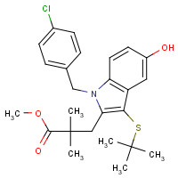 136694-17-2 methyl 3-[3-tert-butylsulfanyl-1-[(4-chlorophenyl)methyl]-5-hydroxyindol-2-yl]-2,2-dimethylpropanoate chemical structure