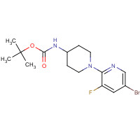 1289057-08-4 tert-butyl N-[1-(5-bromo-3-fluoropyridin-2-yl)piperidin-4-yl]carbamate chemical structure