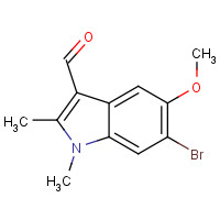 111083-32-0 6-bromo-5-methoxy-1,2-dimethylindole-3-carbaldehyde chemical structure