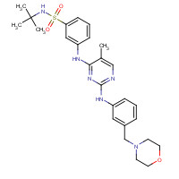 936091-56-4 N-tert-butyl-3-[[5-methyl-2-[3-(morpholin-4-ylmethyl)anilino]pyrimidin-4-yl]amino]benzenesulfonamide chemical structure