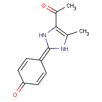 102151-51-9 4-(4-acetyl-5-methyl-1,3-dihydroimidazol-2-ylidene)cyclohexa-2,5-dien-1-one chemical structure