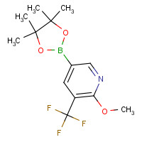 1150561-61-7 2-methoxy-5-(4,4,5,5-tetramethyl-1,3,2-dioxaborolan-2-yl)-3-(trifluoromethyl)pyridine chemical structure