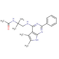 251946-45-9 N-[1-[(5,6-dimethyl-2-phenyl-7H-pyrrolo[2,3-d]pyrimidin-4-yl)amino]-2-methylpropan-2-yl]acetamide chemical structure