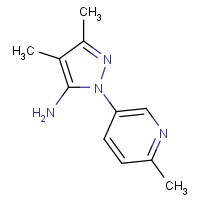 1335140-85-6 4,5-dimethyl-2-(6-methylpyridin-3-yl)pyrazol-3-amine chemical structure
