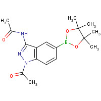 1040280-74-7 N-[1-acetyl-5-(4,4,5,5-tetramethyl-1,3,2-dioxaborolan-2-yl)indazol-3-yl]acetamide chemical structure